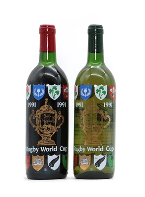 Lot 141 - 1991 Rugby World Cup commemorative Bordeaux wines, one red