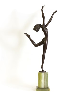Lot 96 - An Art Deco patinated bronze figure of a dancer