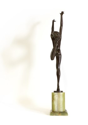 Lot 96 - An Art Deco patinated bronze figure of a dancer