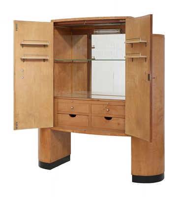 Lot 186 - An Art Deco maple cocktail cabinet
