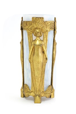 Lot 58 - An Art Nouveau patinated bronze vase