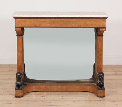 Lot 239 - A small French Empire amboyna console table