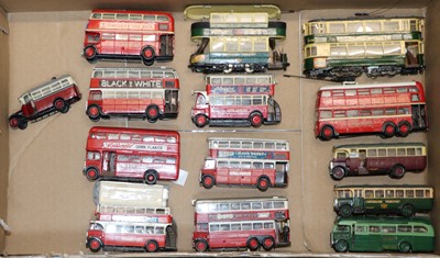 Lot 178 - A collection of fourteen metal model toy buses
