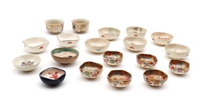 Lot 137 - A collection of Japanese Satsuma ware sake cups