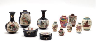 Lot 107 - A collection of Japanese Satsuma ware miniatures