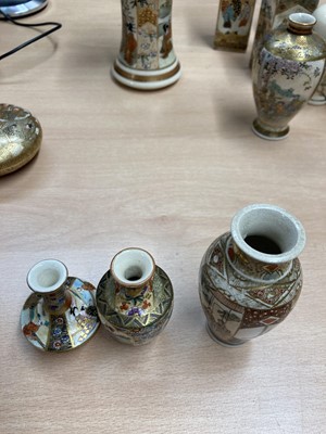 Lot 86 - A collection of Japanese Satsuma ware miniature vases