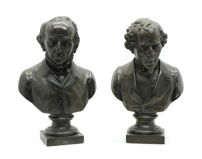 Lot 316A - A near pair of bronze busts