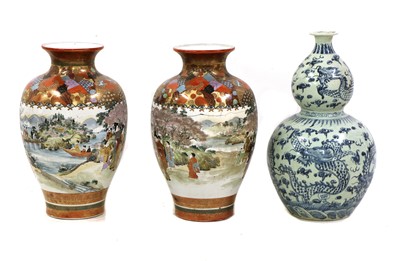 Lot 319A - A pair of large Japanese satsuma vases