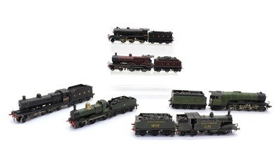 Lot 183 - Six kit or scratch built 00 gauge metal model locomotives and tenders