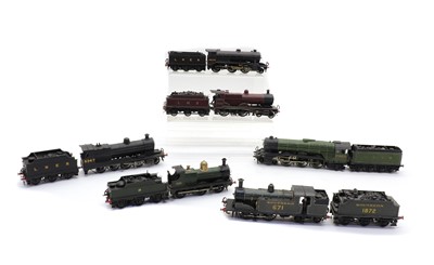Lot 183 - Six kit or scratch built 00 gauge metal model locomotives and tenders