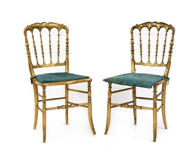 Lot 431 - A pair of giltwood side chairs