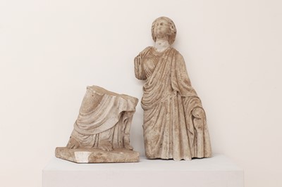 Lot 90 - A fragmentary Roman-style carved marble figure of a female