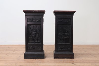 Lot 548 - Two ebony pier cabinets