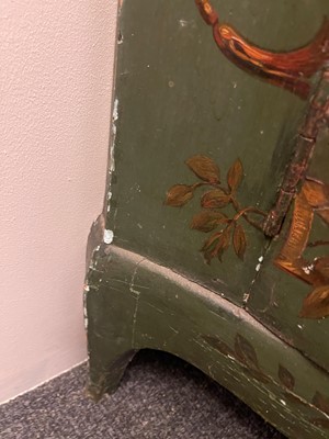 Lot 440 - A green-painted bow-front corner cupboard