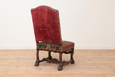 Lot 490 - A carved walnut-framed side chair