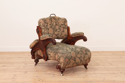 Lot 233 - A Victorian walnut armchair