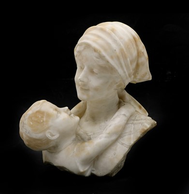 Lot 166 - A carved alabaster bust