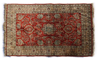 Lot 332 - A silk Hereke rug