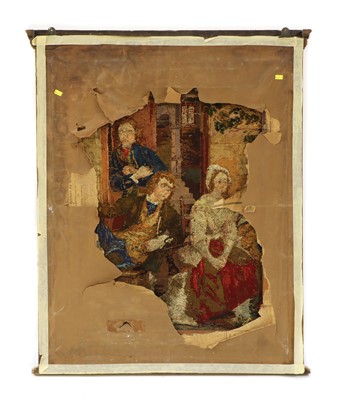Lot 379 - A French needlework petit point framed panel