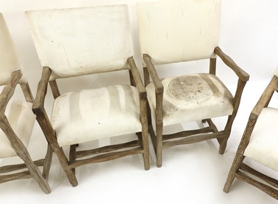 Lot 184 - A set of six limed oak armchairs