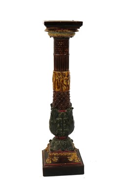 Lot 248 - A Continental majolica pedestal column