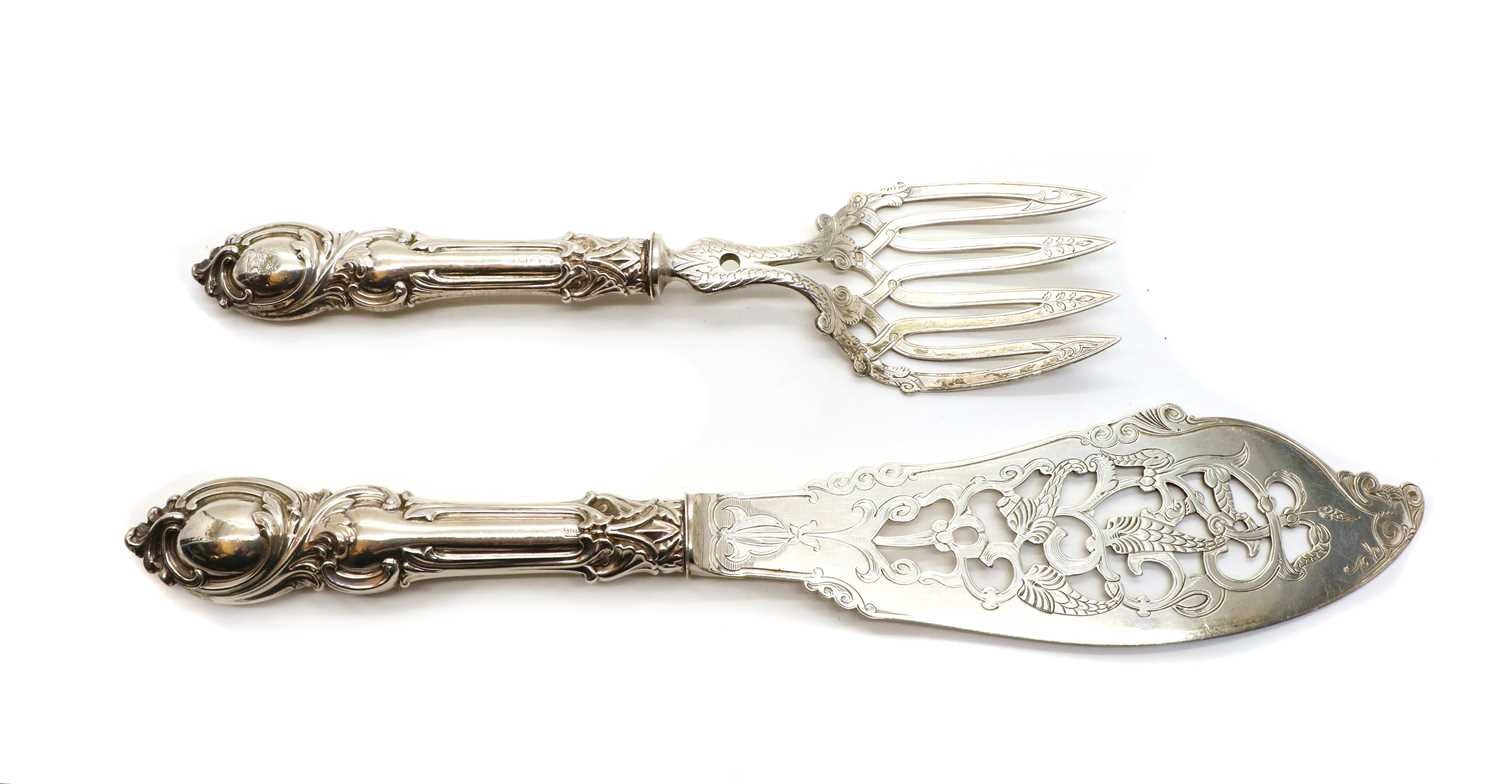 Lot 2 - A pair of Victorian silver fish servers