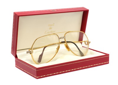 Lot 309 - A pair of Cartier 'Vendome Santos' glasses, c. 1980