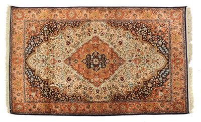 Lot 318 - A silk rug of Persian design