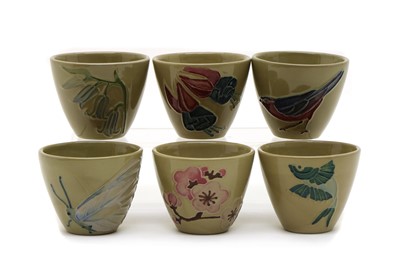 Lot 83 - A set of six Moorcroft sake cups