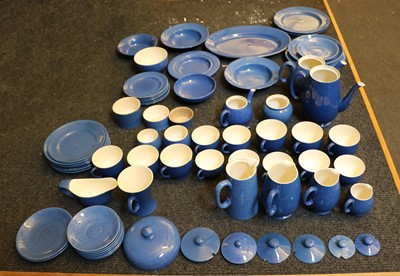 Lot 95 - A collection of Moorcroft powder blue pottery items