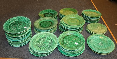Lot 96 - A collection of Majolica pottery cabinet plates