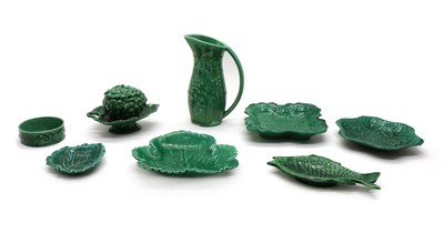 Lot 97 - A collection of Majolica pottery items