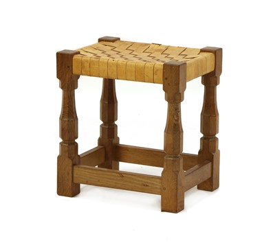 Lot 77 - A Robert 'Mouseman' Thompson oak stool