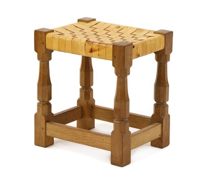 Lot 77 - A Robert 'Mouseman' Thompson oak stool
