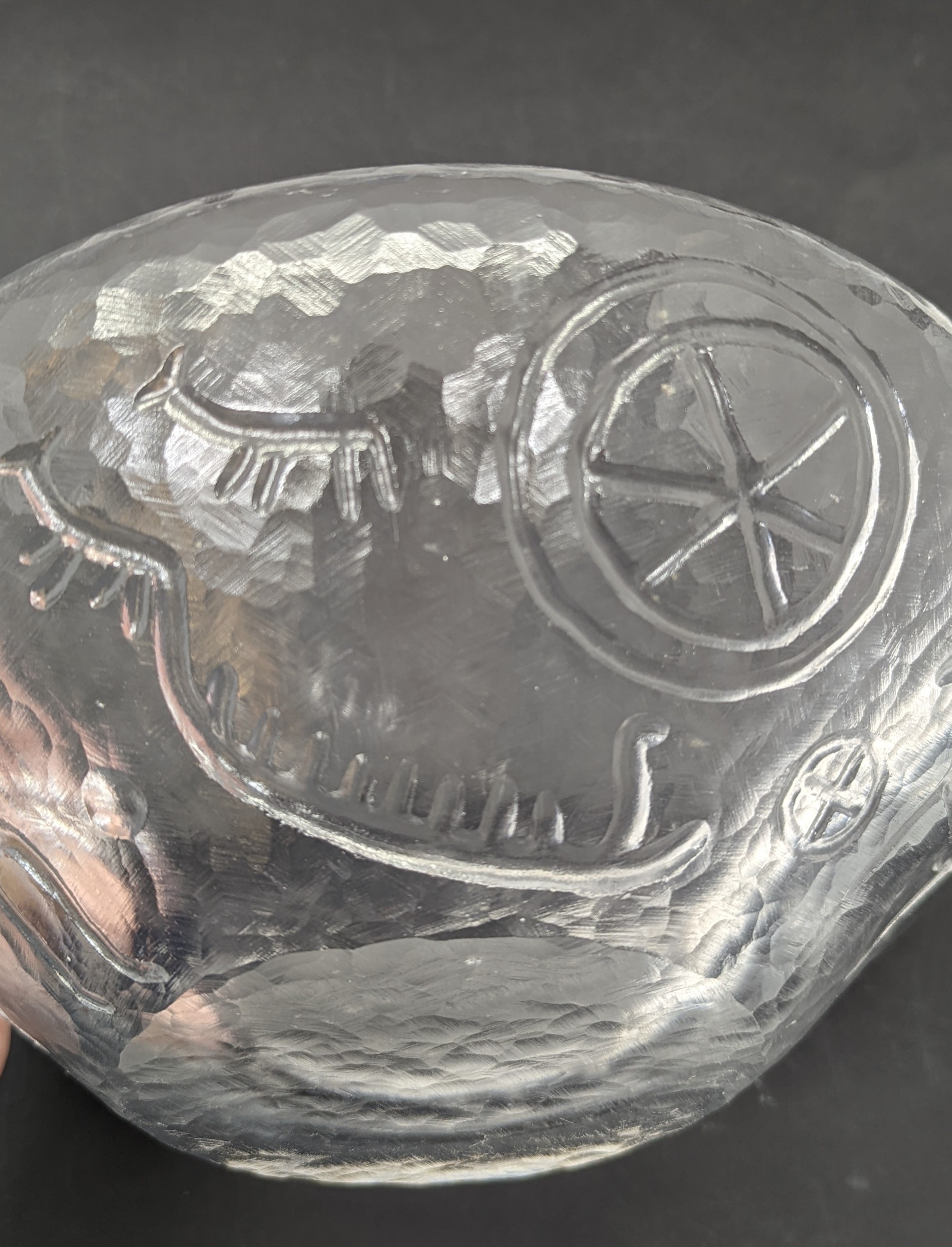 Lot 211 - A Kosta glass 'Caveman' bowl