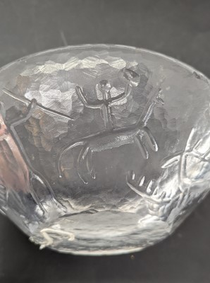 Lot 211 - A Kosta glass 'Caveman' bowl