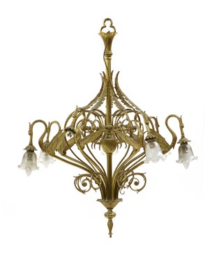 Lot 347 - A French ormolu chandelier