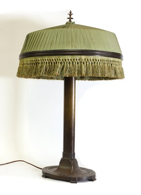 Lot 31 - A patinated bronze Art Nouveau table lamp