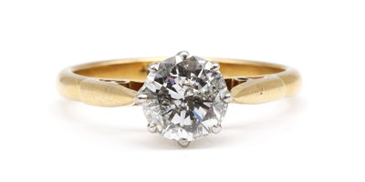 Lot 60 - A gold single stone diamond ring