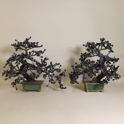 Lot 98 - A pair of Chinese ornamental bonsai trees