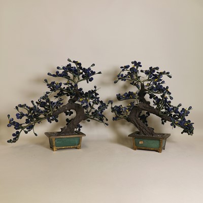 Lot 98 - A pair of Chinese ornamental bonsai trees