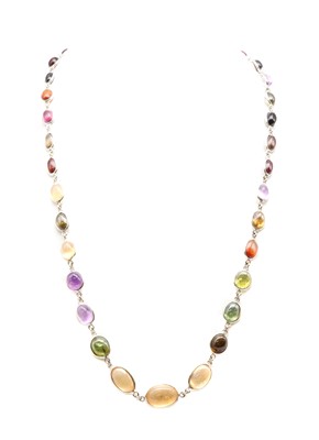 Lot 229 - A silver assorted gemstone necklace