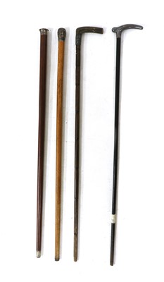 Lot 258 - An 800 standard silver mounted cane