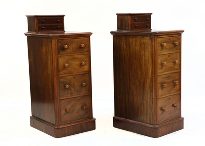 Lot 341 - A pair of Victorian mahogany bedside cabinets