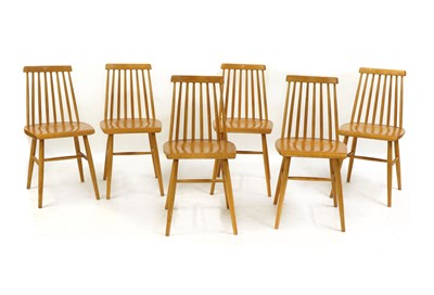 Lot 440 - A set of six French beech dining chairs