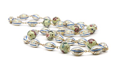 Lot 56 - A silver enamel bead necklace