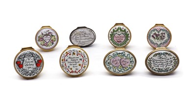 Lot 245 - A collection of eight enamel boxes