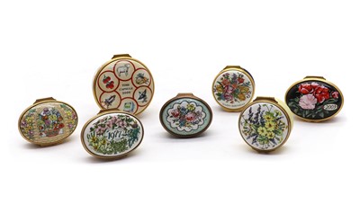 Lot 246 - A collection of seven enamel boxes