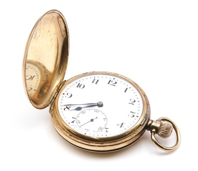 Lot 546 - A 9ct gold Syren top wind hunter pocket watch