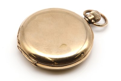 Lot 546 - A 9ct gold Syren top wind hunter pocket watch